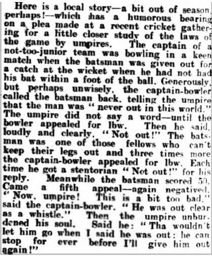 1950  unhappy umpire